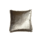 Poppy złota poduszka dekoracyjna z taśmą z pomponami w kolorze brązowym 45x45