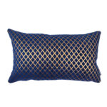 Scandi poduszka dekoracyjna 30x50 granatowy złoty